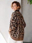 Women's Stylish Leopard Pattern Button-Front Knit Cardigan ZMZ3087I7SWL