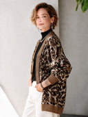 Women's Stylish Leopard Pattern Button-Front Knit Cardigan ZMZ3087I7SWL