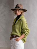 Women's Classic American-Style Casual V-Neck Long-Sleeve Loose Sweater ZMZ3061I9ZYY