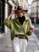 Women's Classic American-Style Casual V-Neck Long-Sleeve Loose Sweater ZMZ3061I9ZYY