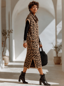 Women's Classic American Retro Cowl Neck And Leopard Jacquard Pattern Loose-Fit Knit Maxi Dress (Includes Base Layer Top) ZMZ2917I0ZYY