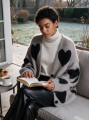 Women's Classic Casual Loose-Fit Heart Jacquard Single-Breasted Knit Cardigan ZMZ2974I3ZYY