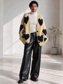 Women's Classic Casual Loose-Fit Heart Jacquard Single-Breasted Knit Cardigan ZMZ2974I3ZYY