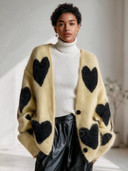 Women's Classic Casual Loose-Fit Heart Jacquard Single-Breasted Knit Cardigan ZMZ2974I3ZYY