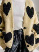 Women's Classic Casual Loose-Fit Heart Jacquard Single-Breasted Knit Cardigan ZMZ2974I3ZYY