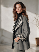 Women's Classic Casual Plaid Lapel, Cuffs, And Single-Breasted Closure Jacket ZMZ2933I8ZYY