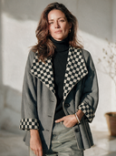 Women's Classic Casual Plaid Lapel, Cuffs, And Single-Breasted Closure Jacket ZMZ2933I8ZYY
