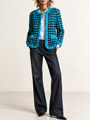 Women's Retro Casual Fringed Houndstooth Tweed Jacket ZMZ0879J1XT