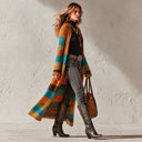 Women's Bohemian Style Multicolor Striped Chunky Knit Long Cardigan ZMZ0929J8XT