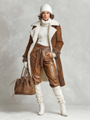 Women's Loose-Fit Faux Suede And Fleece Coat ZMZ0919J9XT