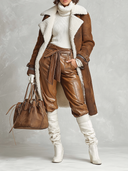 Women's Loose-Fit Faux Suede And Fleece Coat ZMZ0919J9XT