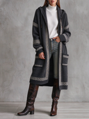 Women's Vintage-Style Casual Jacquard Knit Cardigan ZMZ0912J1XT