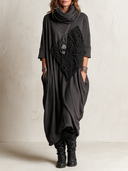 Women's Vintage Casual Loose-Fit Cowl-Neck Maxi Dress ZMZ2158I3XT