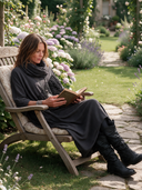 Women's Vintage Casual Loose-Fit Cowl-Neck Maxi Dress ZMZ2158I3XT