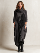 Women's Vintage Casual Loose-Fit Cowl-Neck Maxi Dress ZMZ2158I3XT