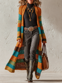 Women's Bohemian Style Multicolor Striped Chunky Knit Long Cardigan ZMZ0929J8XT
