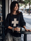 Women's Retro-Style Casual Loose-Fit Crew-Neck Long-Sleeve Sweater ZMZ0911J0ZYY