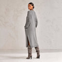 Women's Loose-Fit Cable-Knit Crew-Neck Long-Sleeve Midi Dress ZMZ1070J4XT