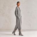 Women's Loose-Fit Cable-Knit Crew-Neck Long-Sleeve Midi Dress ZMZ1070J4XT