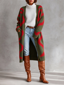Women's Loose-Fit Long Jacquard Knit Cardigan ZMZ0949J1XT