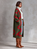 Women's Loose-Fit Long Jacquard Knit Cardigan ZMZ0949J1XT