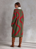 Women's Loose-Fit Long Jacquard Knit Cardigan ZMZ0949J1XT