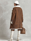 Women's Loose-Fit Faux Suede And Fleece Coat ZMZ0919J9XT