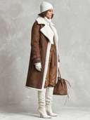 Women's Loose-Fit Faux Suede And Fleece Coat ZMZ0919J9XT