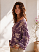 Women's Classic American Retro Jacquard Boat-Neck Long-Sleeve Loose Sweater ZMZ1005J4ZYY