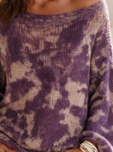 Women's Classic American Retro Jacquard Boat-Neck Long-Sleeve Loose Sweater ZMZ1005J4ZYY
