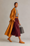 Women's Solid-Color Faux Leather Long Trench Coat ZMZ1218J6XT