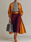 Women's Solid-Color Faux Leather Long Trench Coat ZMZ1218J6XT