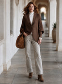 Women's Vintage-Style Elegant Shawl-Collar Single-Breasted Knit Cardigan ZMZ1372J0ZYY