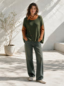 Women's Classic American Retro Rib Knit Cowl Neck Sweater With Asymmetric Button Detail ZMZ1386J8ZYY