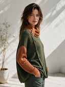 Women's Classic American Retro Rib Knit Cowl Neck Sweater With Asymmetric Button Detail ZMZ1386J8ZYY