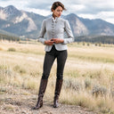 Women's Light Gray Military-Style Stand-Collar Blend Jacket ZMZ1334J9XT