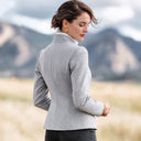 Women's Light Gray Military-Style Stand-Collar Blend Jacket ZMZ1334J9XT