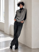Women's Stylish And Warm Grey Sequin Knit Vest ZMZ1353J6SWL