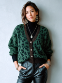 Women's Stylish & Warm Leopard Pattern Button-Front Knit Cardigan ZMZ1458J0SWL
