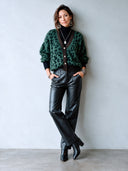 Women's Stylish & Warm Leopard Pattern Button-Front Knit Cardigan ZMZ1458J0SWL