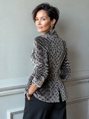 Women's Classic Velvet Polka-Dot Single-Button Blazer ZMZ1482J5SWL