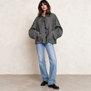 Women’s Casual, Loose-fit Black And White Checkered Tweed Jacket ZMZ1431J4XT