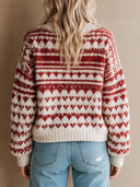 Women’s Vintage-Style Casual Long-Sleeve Knitted “Merry Christmas” Pullover Sweater ZMZ1593J7ZJY