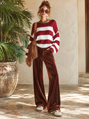 Women's Retro Casual Sequin Christmas Series Knitted Loose Pullover Long-Sleeve Sweater ZMZ1525J2ZJY