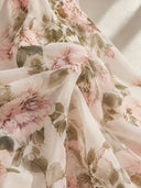 Women's Light Pink Romantic Floral Print A-line Maxi Dress ZMZ1552J3XT