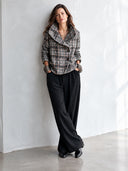 Women’s Classic Plaid Faux-Wool Double-Button Lapel Jacket ZMZ1550J5SWL