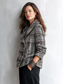 Women’s Classic Plaid Faux-Wool Double-Button Lapel Jacket ZMZ1550J5SWL