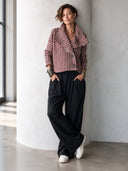 Women’s Classic Houndstooth Two-Button Lapel Jacket ZMZ1598J1SWL