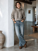 Women’s Classic Warm Jacquard Turtleneck Pullover Sweater ZMZ1512J7SWL
