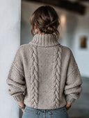 Women’s Classic Warm Jacquard Turtleneck Pullover Sweater ZMZ1512J7SWL